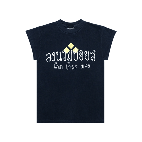 LONGNUAMBOYZ โลภ โกรธ หลง SHORT SLEEVES T-SHIRT FADE BLACK
