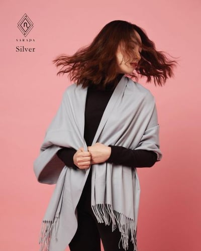 Cashmere Scarf  Silver