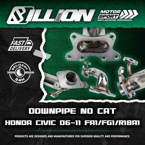 Downpipe Billion No Cat สำหรับ Honda Civic 06-11 FA1/FG1/R18A1