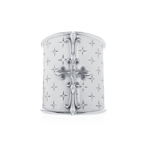 The Grand Cross Starry Ring Xtreme - White แหวนเงินแท้ 925 แกะมือขัดเงาพิเศษ ชุบไวท์โกลด์ ลายไม้กางเขน ชุดเกราะของอัศวินศักดิ์สิทธ์ ในยุคกลาง