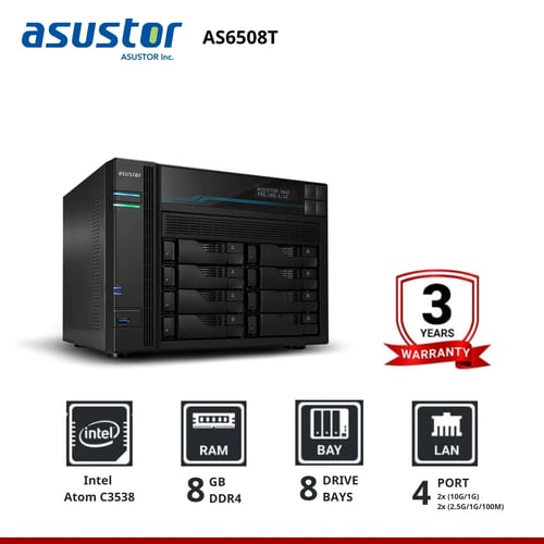 Asustor LOCKERSTOR 8 AS6508T 8-Bay Nas  อุปกรณ์จัดเก็บข้อมูลบนเครือข่าย