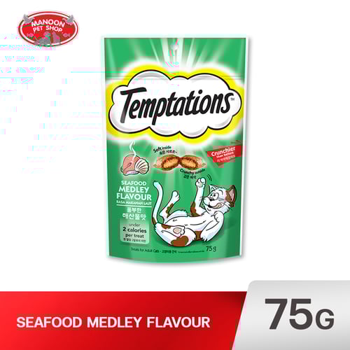 Temptations ขนมแมว รสซีฟู้ดเมดเล่ย์ 75g.