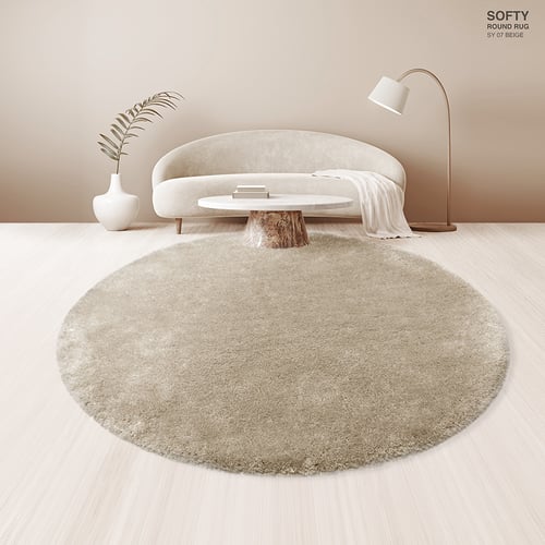 พรมวงกลมรุ่น SOFTY (C-L) SY07 C-L 160x160 ซม. BEIGE