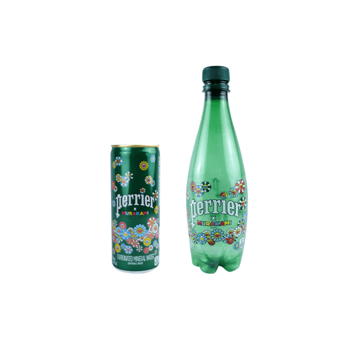 TAKASHI MURAKAMI X PERRIER SET BOTTLE & CANS GREEN