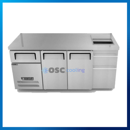 ตู้แช่เคาท์เตอร์ 2 ประตู พร้อมช่องใส่น้ำแข็ง 10.10 คิว [STK3-1806-AR]