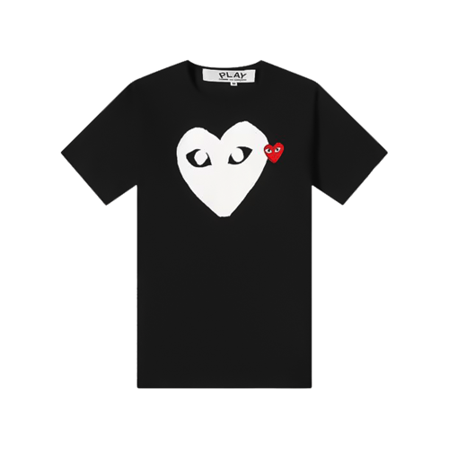 COMME DES GARCONS PLAY HEART PRINTED T-SHIRT BLACK