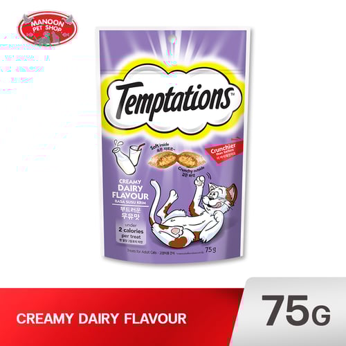 Temptations ขนมแมว รสดรีมมี่แดรี่ 75g.(1x12)