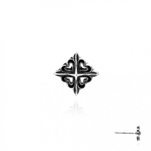 Deadly Cross Stud Earring ต่างหูเงินแท้ 925ปักก้าน ขัดเงาพิเศษพร้อมลงดำขับลาย ลายกางเขนพิฆาตยุคกลาง **จำหน่ายเป็นข้าง