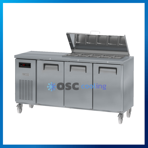 ตู้แช่เคาท์เตอร์สลัด สเตนเลสเกรด 304 "SANDEN" 14.9 คิว [SSC3-1807-Ai]