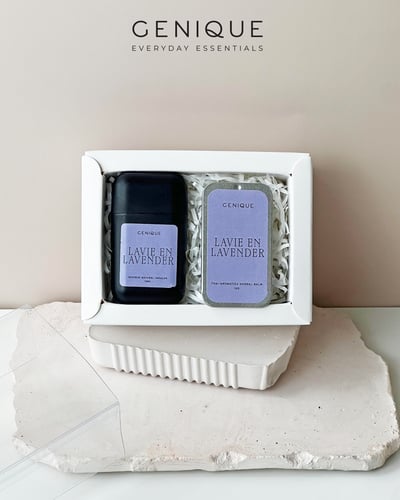 Genique พรีเมี่ยมเซท Giftset Happy Heal ยาดมสองรู+ Aroma Relaxing Balm