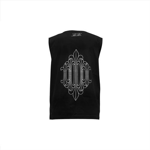 Prophecy Tree Tank Top - Black เสื้อยืดแขนกุดผ้าฝ้ายอย่างดีชนิดหนาพิเศษสีดำ พิมพ์ลายเอกลักษณ์ยุคกลางต้นไม้ศักดิ์สิทธิ์แห่งคำทำนาย หน้า/หลัง