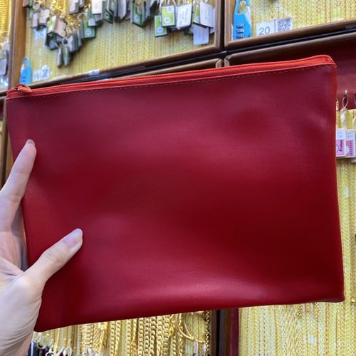 กระเป๋าเครื่องสำอาง กระเป๋าดินสอ สีแดง