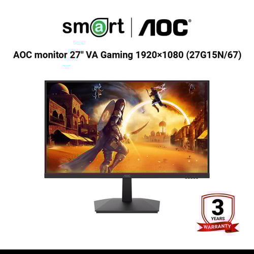 จอมอนิเตอร์ AOC monitor 27" VA Gaming 1920×1080 @180Hz 1ms 250cd/m2 DisplayPort, HDMI - 27G15N/67