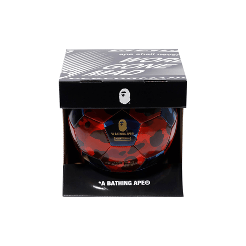 A BATHING APE PERFORMANCE SOCCER BALL RED/BLUE CAMO