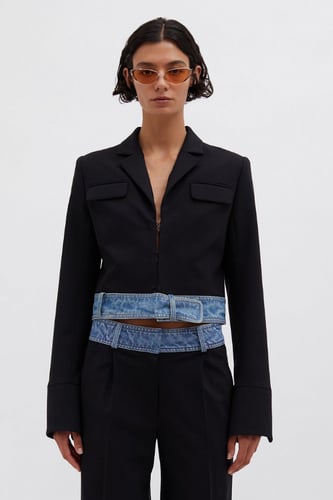 CHRISTOPHER ESBER - DECONSTRUCT DENIM WAISTED JACKET