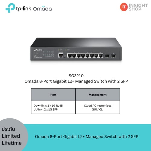 [SG3210] Omada 8-Port Gigabit L2+ Managed Switch with 2 SFP
