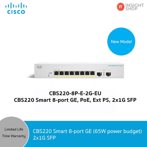[CBS220-8P-E-2G-EU] CBS220 Smart 8-port GE (65W power budget) 2x1G SFP