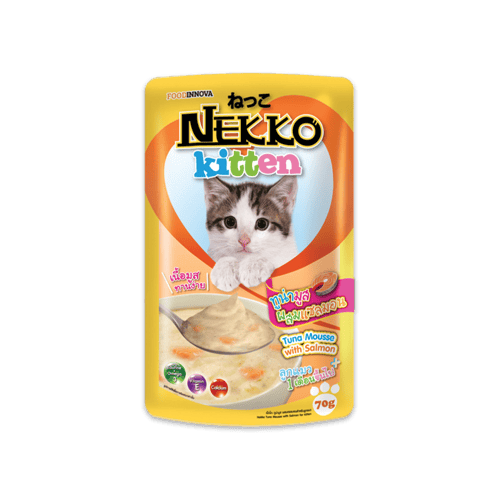 [MANOON] NEKKO  Kitten เน็กโกะ สูตรลูกแมว รสทูน่ามูสผสมแซลมอน ขนาด 70 กรัม