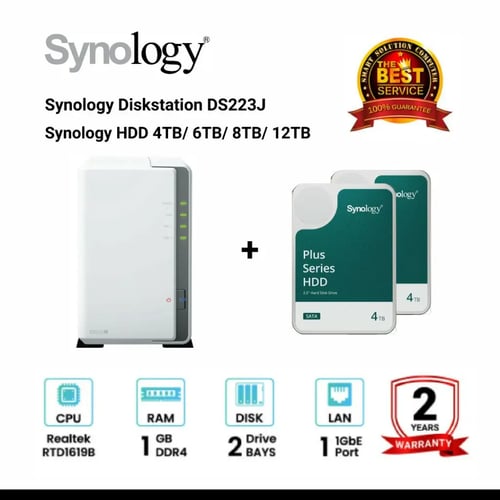 超美品★Synology DS223 NAS + 純正HDD 6TB Amazon.co.jp: Synology NAS 2ベイ DiskStation DS223j