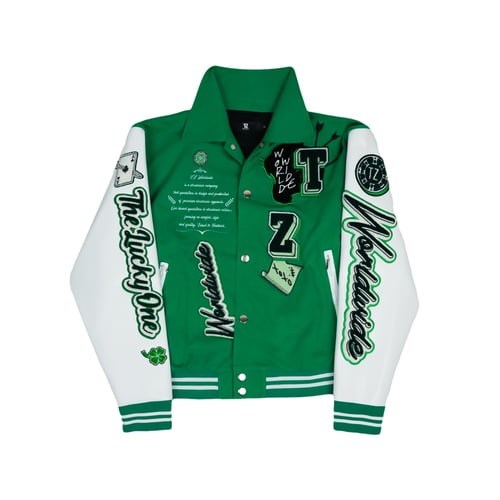 TZ WORLDWIDE VARSITY JACKET LUCKY GREEN