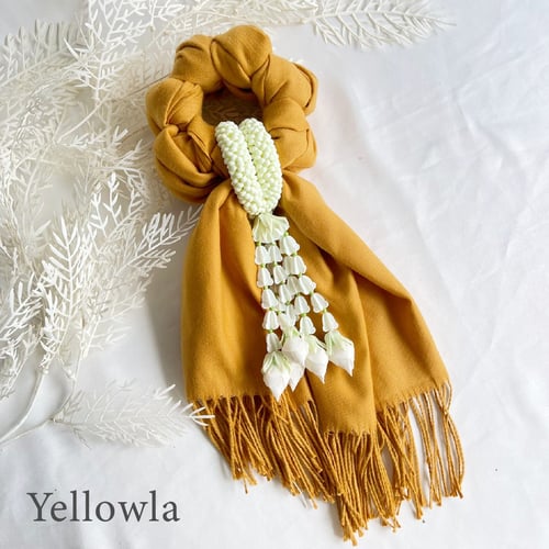 พวงมาลัยผ้าไหมมุก มาลัยผ้าคลุมไหล่ อุบะมะลิบาน MN9