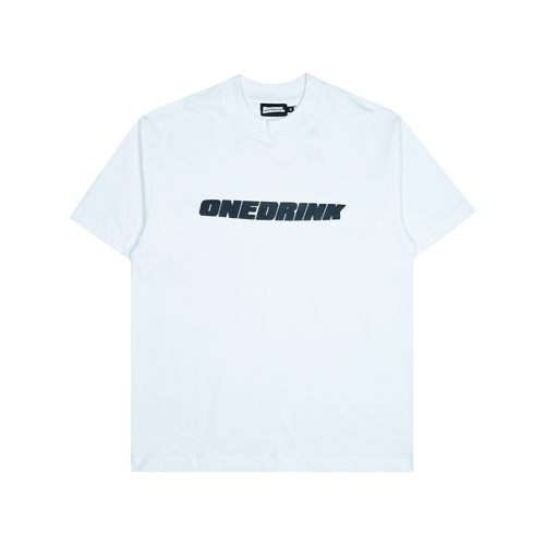 ONE DRINK AND WE GO HOME LOGO T-SHIRT WHITE