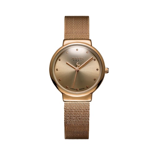 นาฬิกา Julius JA-426 LC สายสแตนเลสถัก สีน้ำตาล