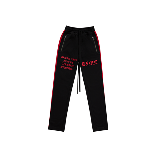 DXMN ALREADY FAMOUS TRACK PANTS BLACK