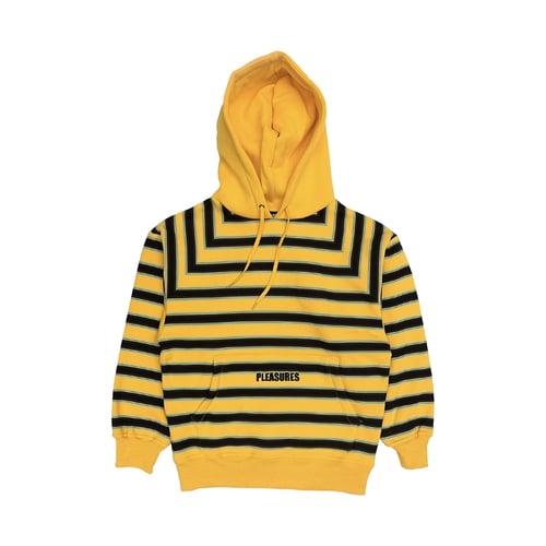 PLEASURES LOST STRIPED HOODIE YELLOW