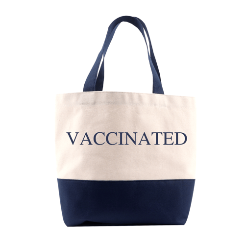 Shopping Bag Blue Vaccinated (Large)