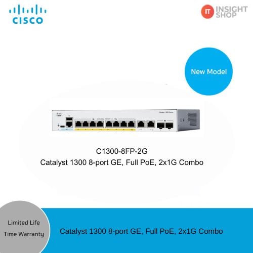[C1300-8FP-2G] Cisco Catalyst 1300 8-port GE, Full PoE, 2x1G Combo