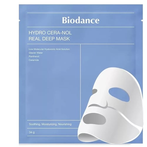 BIODANCE  Hydro Cera nol Real Deep Mask  แผ่นมาส์ก สีฟ้า