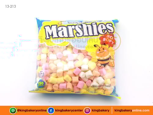 มาร์ชแมลโล่คละสีแบบเม็ดกลาง 150กรัม