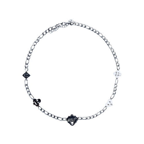 MR_GOLDss EMOJI SYMBOLIC CARD NECKLACE SILVER