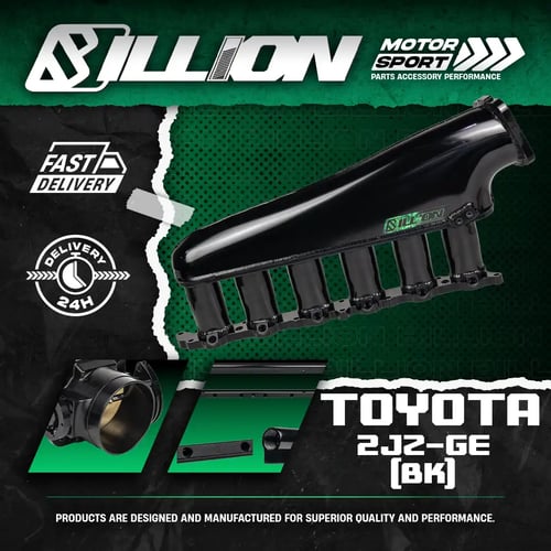 คอไอดี Billion Black CNC + ลิ้น 90 mm + รางหัวฉีด Toyota 2JZ-GE (BK)