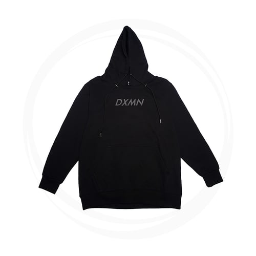DXMN ALL BLACK LOGO HOODIE BLACK