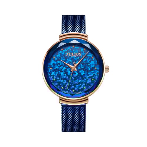 นาฬิกา Julius JA-1189 C สายสแตนเลสถัก สีน้ำเงิน
