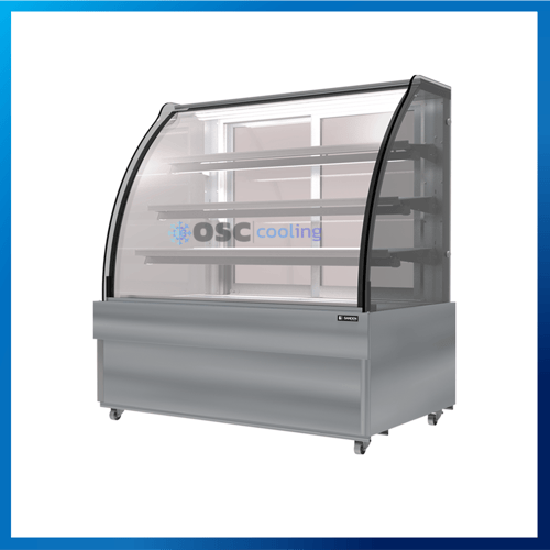 ตู้โชว์เค้กกระจกโค้ง 3 ชั้นวาง กว้าง 150 ซม. สีสแตนเลส 22.4 คิว [SKK-1507Z]