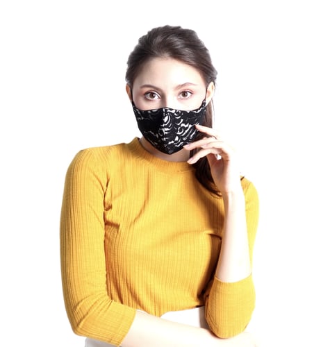 [ 1 เเถม 1 ] หน้ากากผ้ามัสลิน ลายลูกไม้ 4ชั้น ชั้นในซับด้วยผ้ามัสลิน 2ชั้น ซักได้ มีช่องใส่ฟิลเตอร์