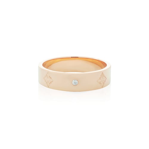 AKE AKE Rituals Cross Wedding Band Xtreme GM- Pure Pink Rose Gold with Crystal แหวนเงินแท้925 ชุบทองชมพู ฝังคริสตัล