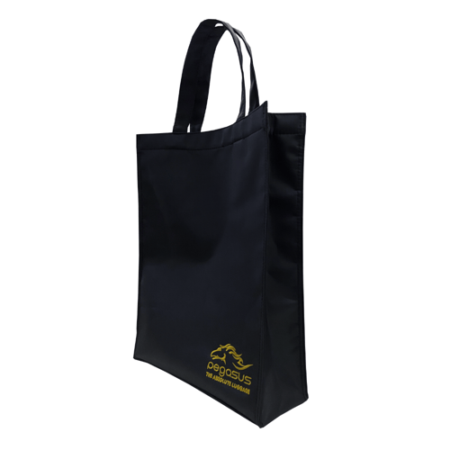 กระเป๋าผ้า กระเป๋าผ้าลดโลกร้อน กระเป๋าผ้าใส่เอกสาร  กระเป๋าถือ กระเป๋าเอกสาร ใส่กระดาษขนาด A4 ได้ สีดำ