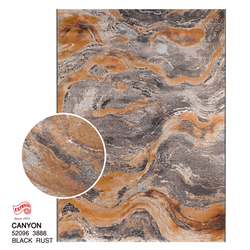 พรมรุ่น CANYON (L1) 52096 3888 L1 200x290 ซม. BLACK RUST