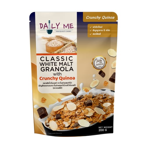 เดลลี่มีกราโนล่าผสมควินัว รสไวท์มอลต์  200 กรัม