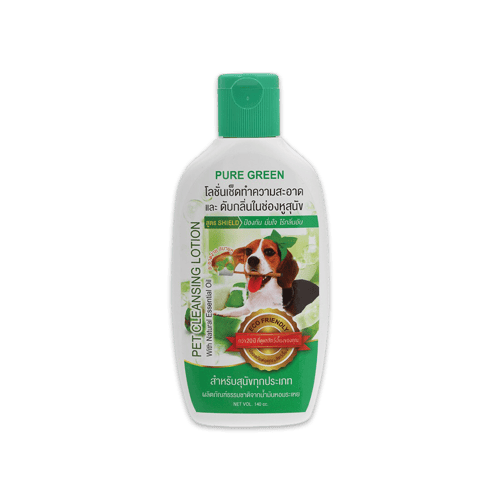 Pure Green Pet Cleansing Lotion เพียวกรีน โลชั่นเช็ดทำความสะอาดและดับกลิ่นในช่องหูของสุนัข ขนาด 140 ซีซี