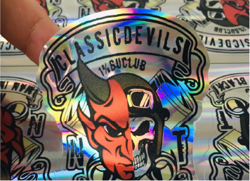 สติ๊กเกอร์สีเงินรุ้ง โฮโลแกรม