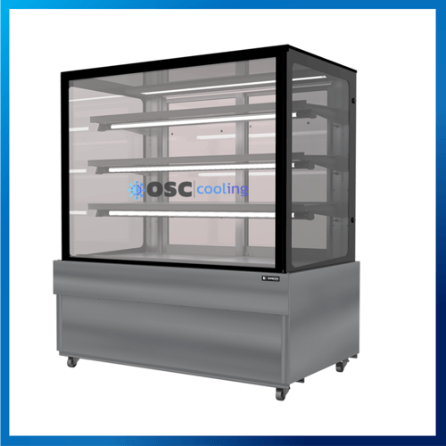 ตู้โชว์เค้กกระจกตรง 3 ชั้นวาง กว้าง 120 ซม. สีสแตนเลส 21.1 คิว [SKS-1207Z]