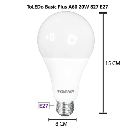 ToLEDo Basic Plus A80 20W 827 E27  Warmwhite