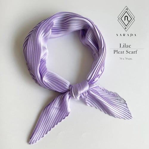 ผ้าพันคอซาตินอัดพลีท Lilac 01N-707004