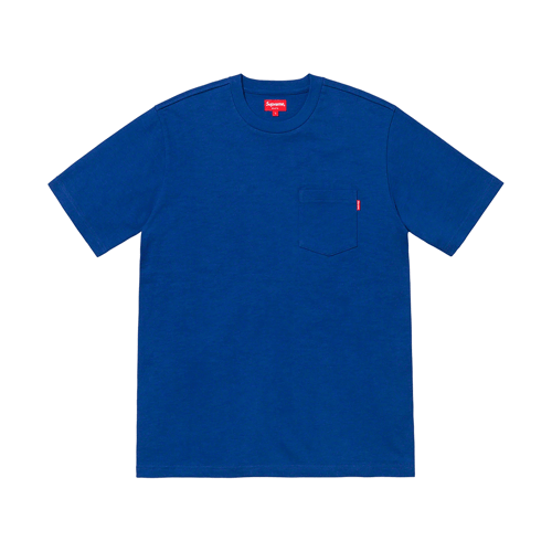 SUPREME POCKET LOGO SS19 T-SHIRT BLUE