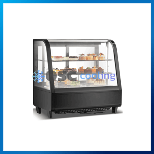 ตู้โชว์เค้กกระจกโค้ง สำหรับวางบนเคาท์เตอร์ "SANDEN" 3.5 คิว [SKE-0070R]